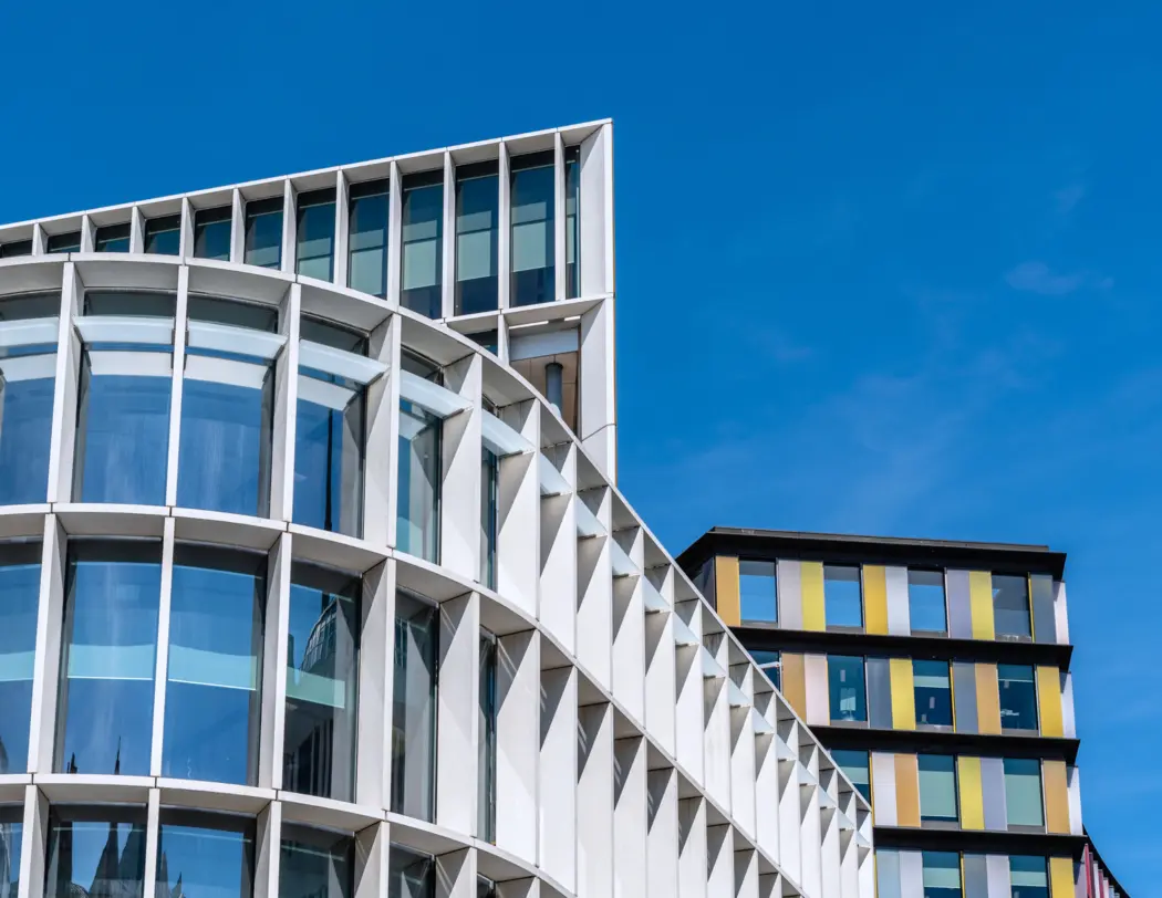 Commercial Property in London featuring glass fronted offices.
